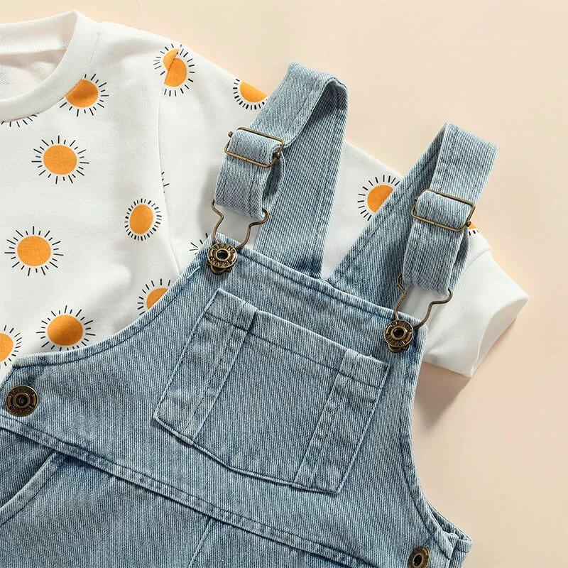 Sunshine Denim Overall Toddler Set