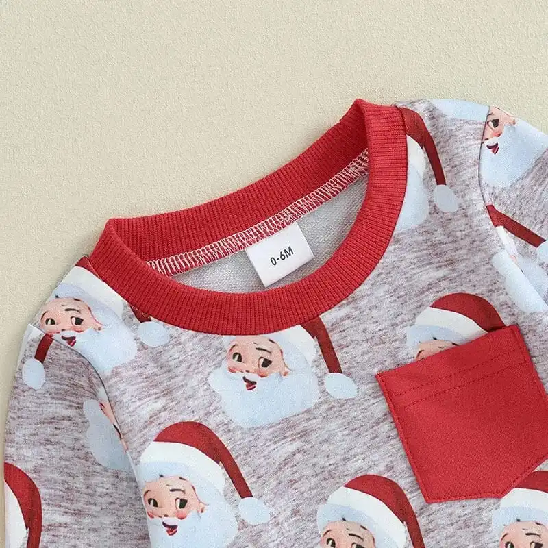 Santa Red Pants Baby Set