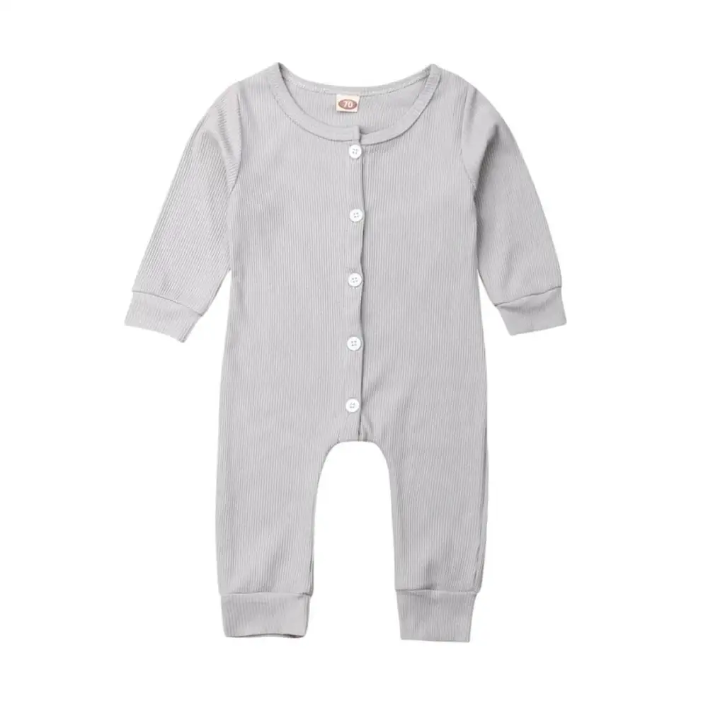 Long Sleeve Solid Baby Jumpsuit