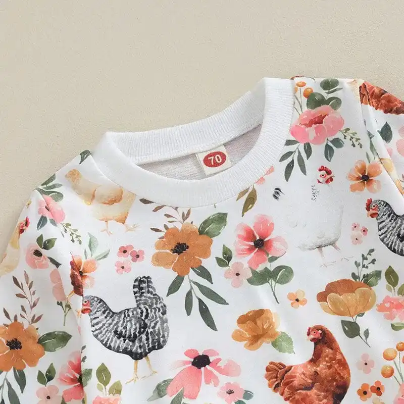 Long Sleeve Floral Chick Baby Set