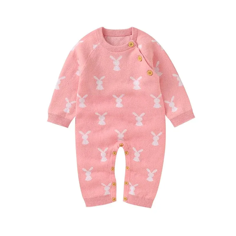 Baby Rabbit Print Knit Bodysuit