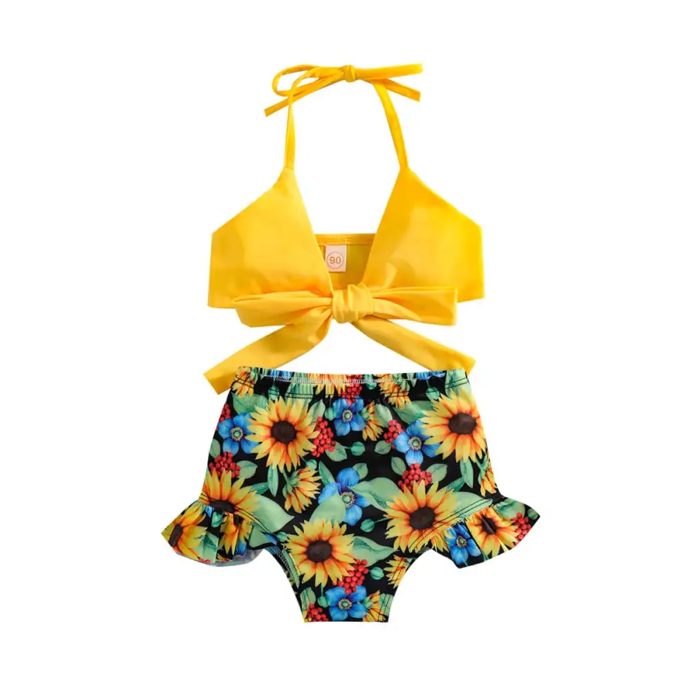 Sunflower Halter Toddler Swimsuit