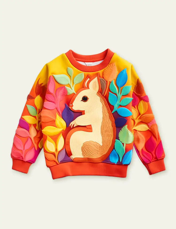 Toddler Kid Squirrel Pull Over Sweatshirt