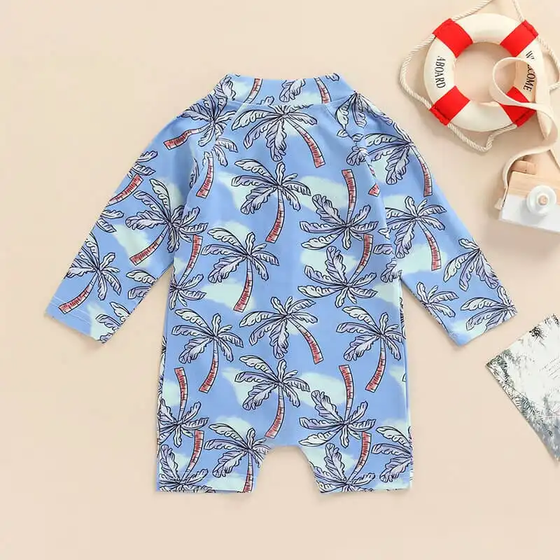 Palm Trees Zipper Swimsuit