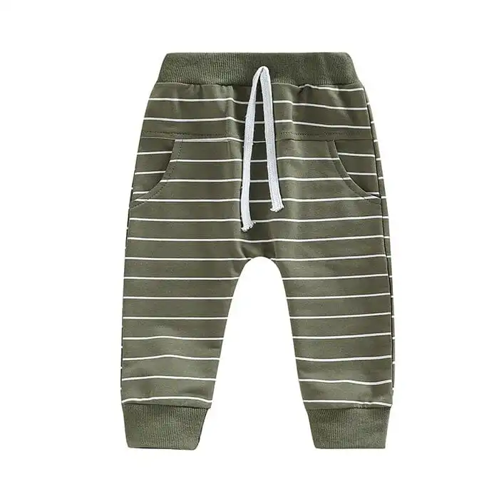Solid Striped Baby Pants