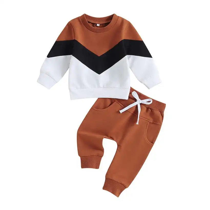 Long Sleeve Color Block Baby Set