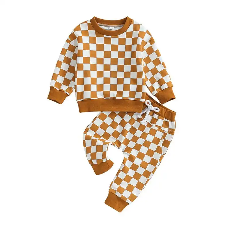 Long Sleeve Plaid Toddler Set