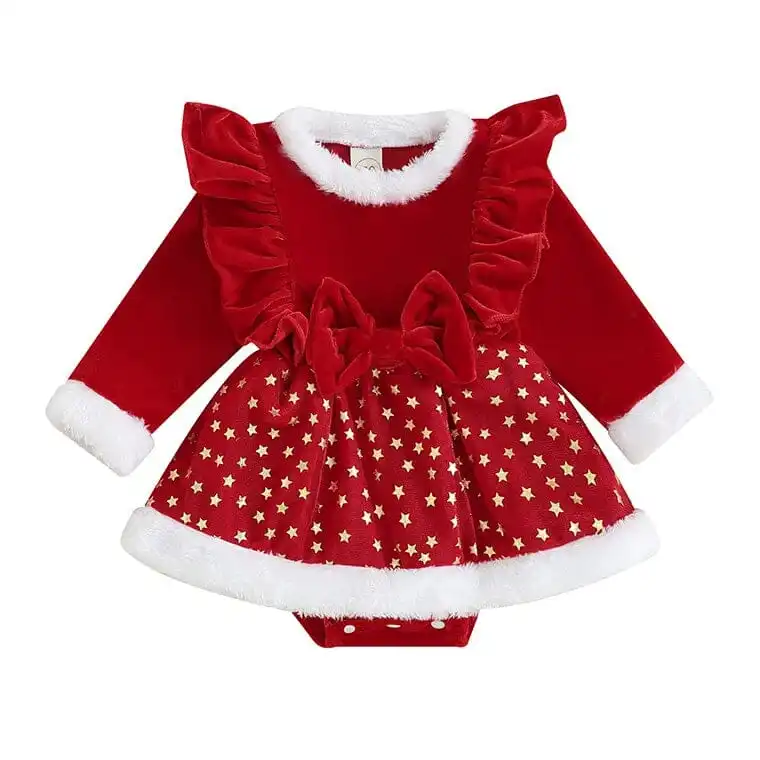 Long Sleeve Christmas Baby Romper