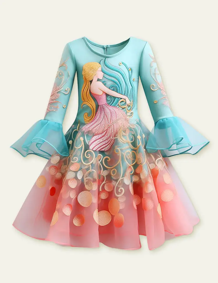 Toddler Kid Girl Mermaid Perched Singing Dress