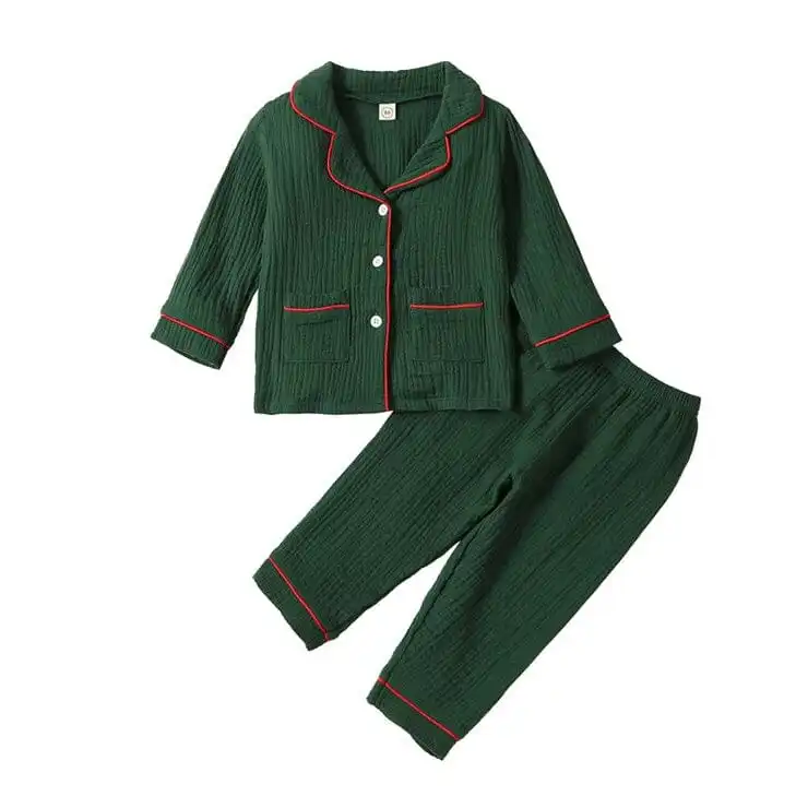 Long Sleeve Collar Toddler Pajama Set
