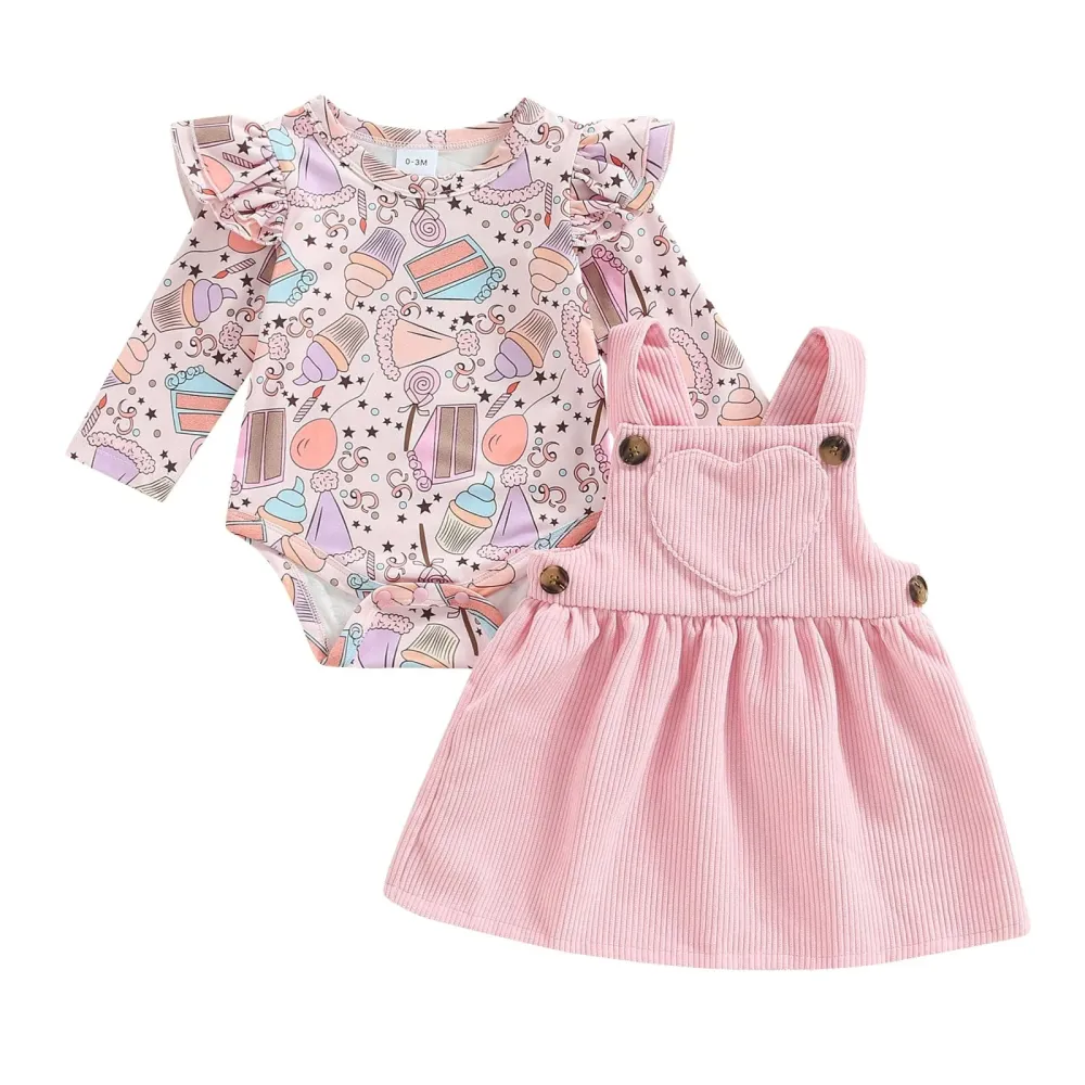 Pinafore Baby Girl Dress Set