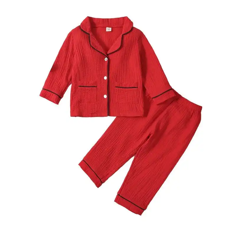 Long Sleeve Collar Toddler Pajama Set