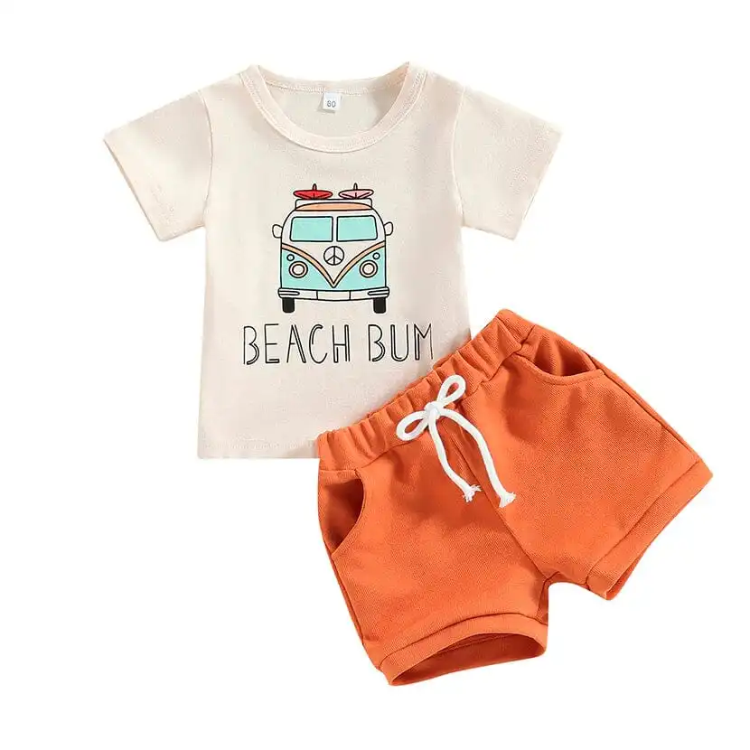 Beach Bum Solid Shorts Toddler Set