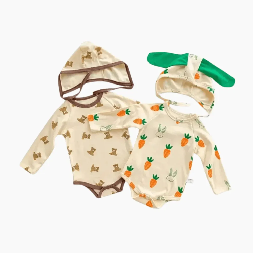 Cute Cartoon Print Baby Rompers