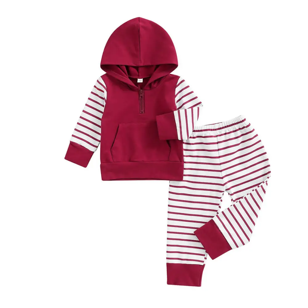 Striped Pants Hoodie Toddler Set
