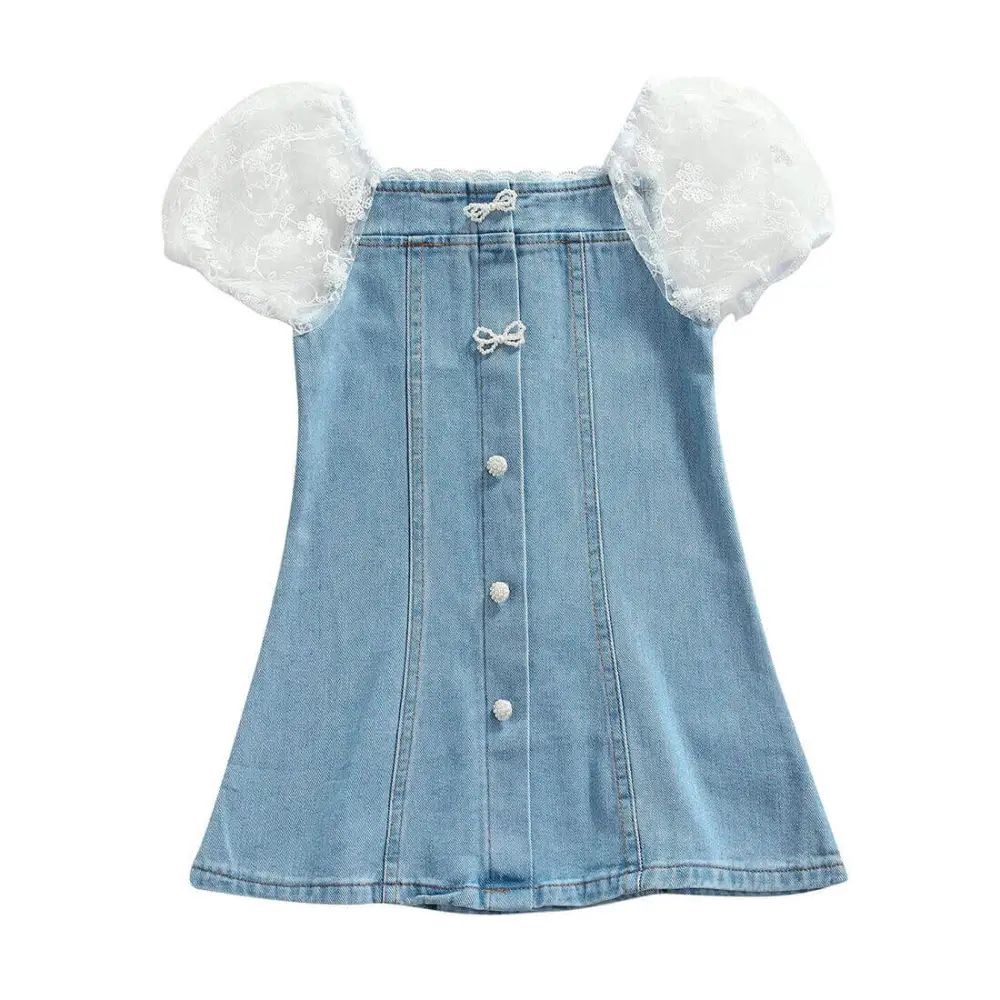 Denim Lace Toddler Dress