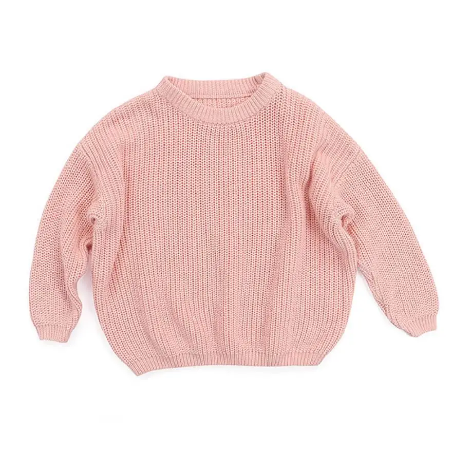 Solid Knitted Toddler Sweater