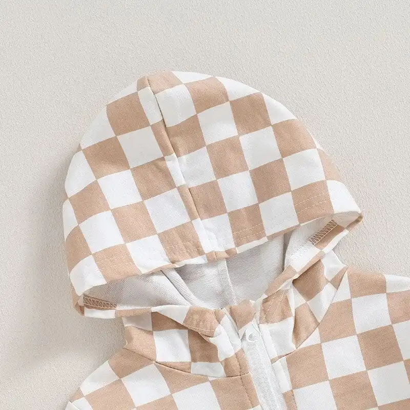 Plaid Zipper Toddler Hoodie