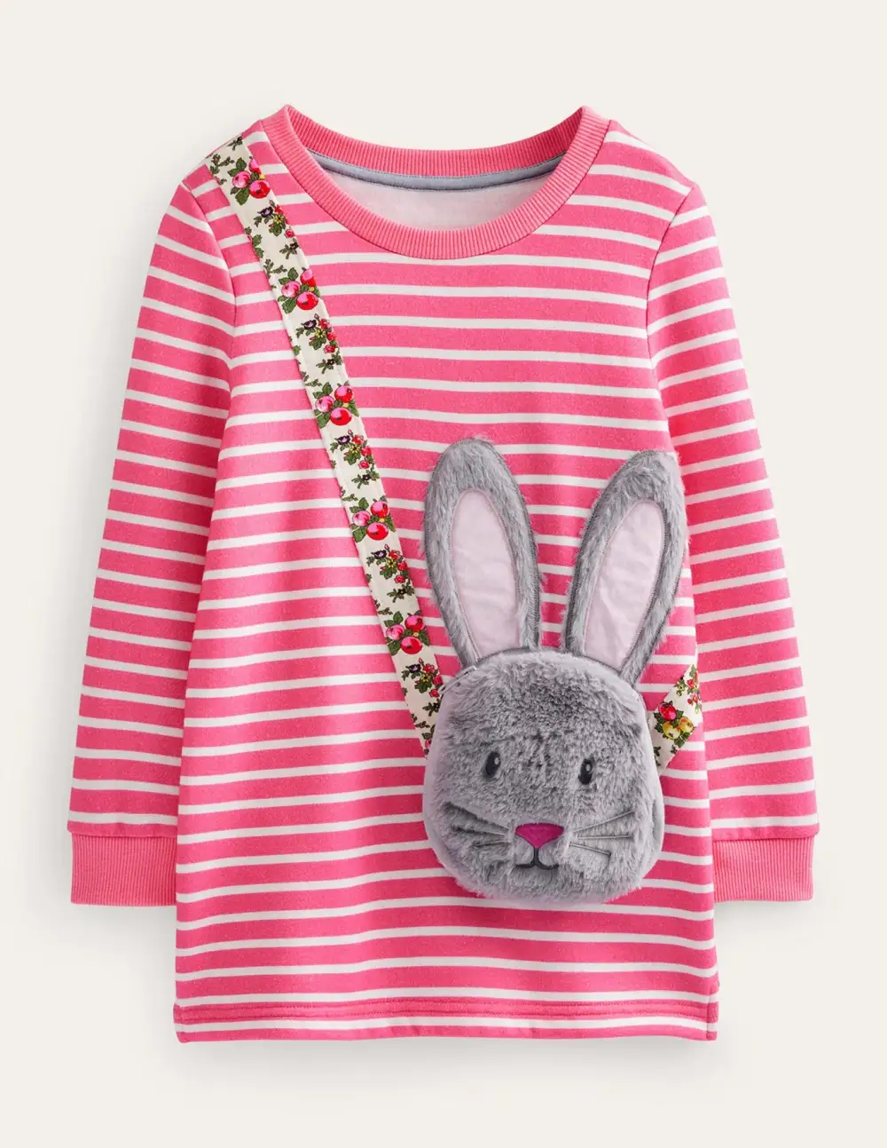 Toddler Kid Girl Rabbit Appliqué Pocket Tunic