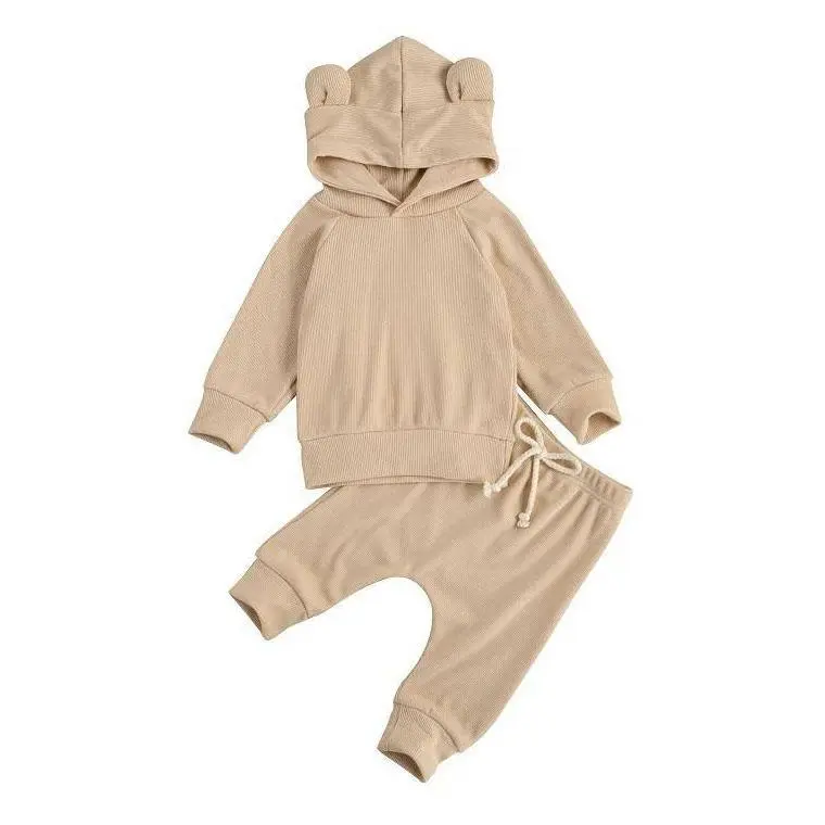 Solid Bear Tracksuit Baby Set