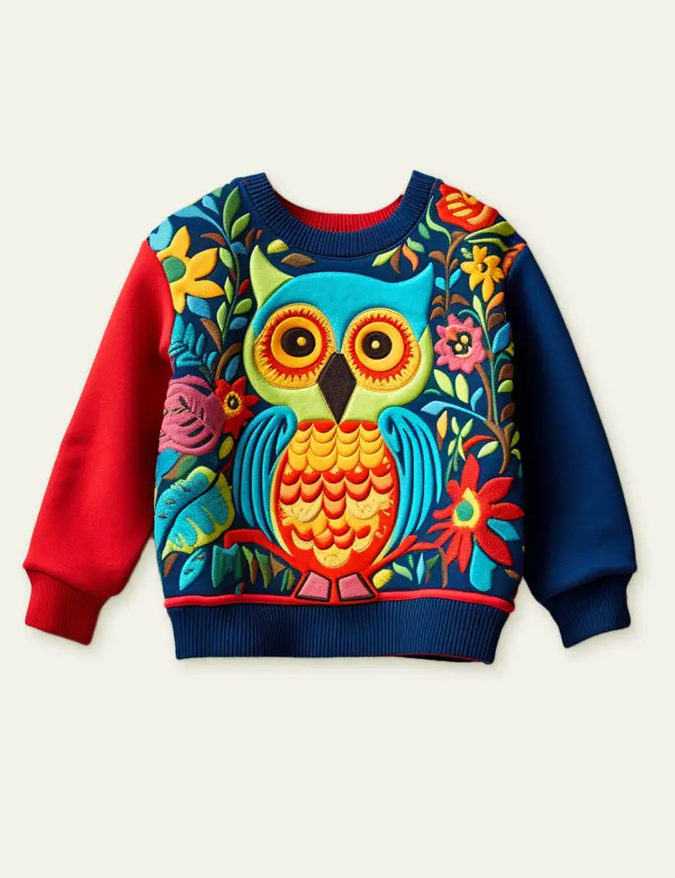 Toddler Kid Unisex Cute Owl Long Sleeves Sweatshirt