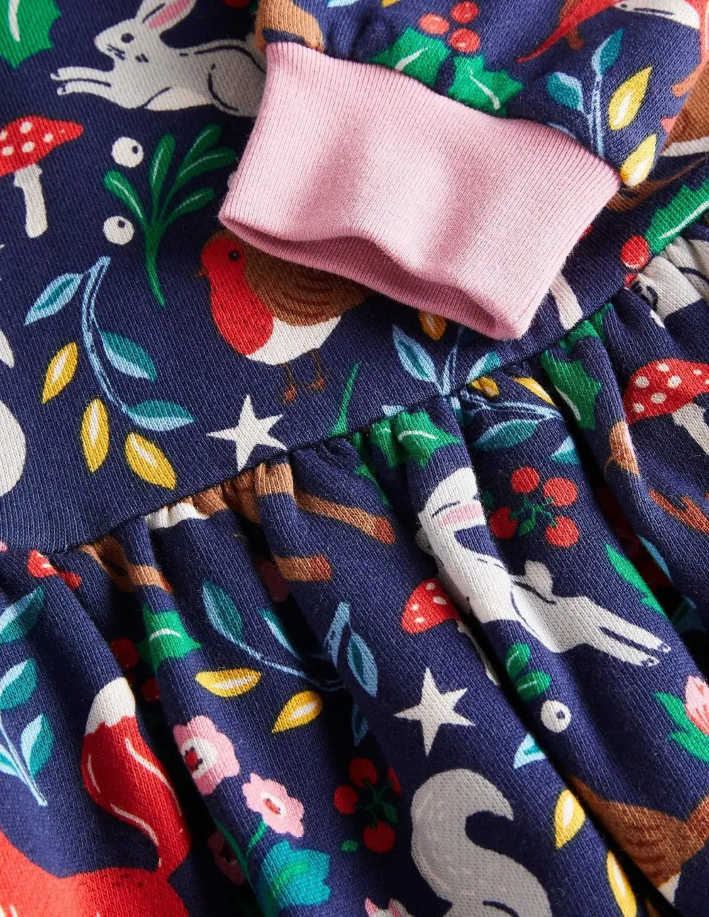 Toddler & Kid Girl Festive Animals Print Sweatshirt Splice Dress