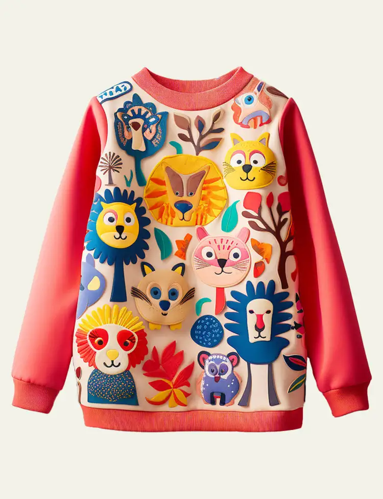 Toddler Kid Unisex Animals Long Sleeves Tunic