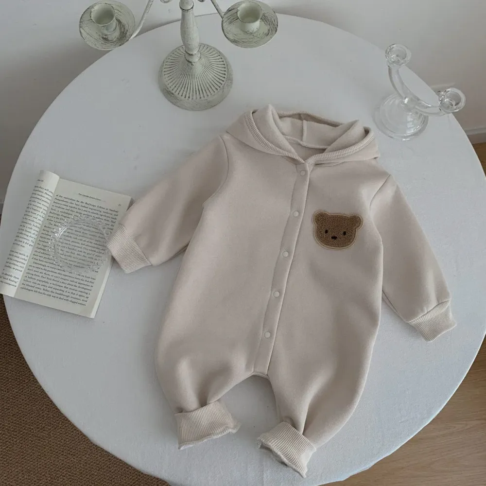 Cozy Baby Hooded Jumpsuit in Soft Fleece
