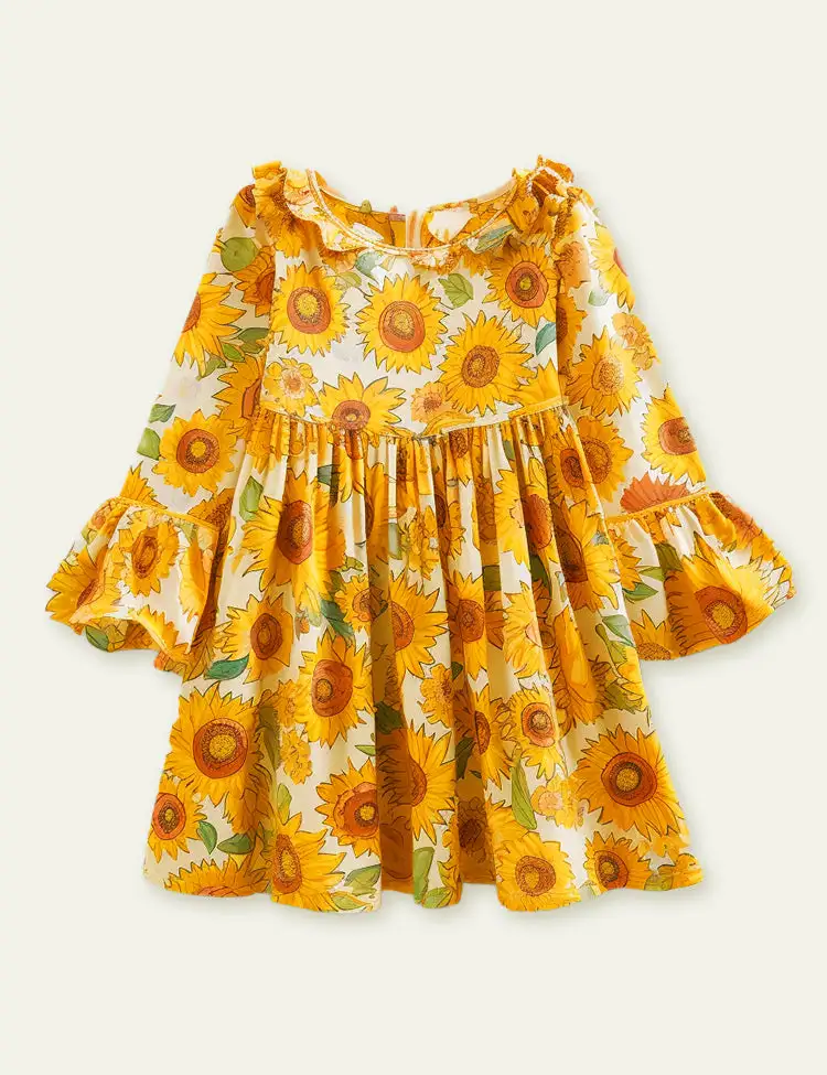 Toddler Kid Girl Sunflowers Blooming Dress