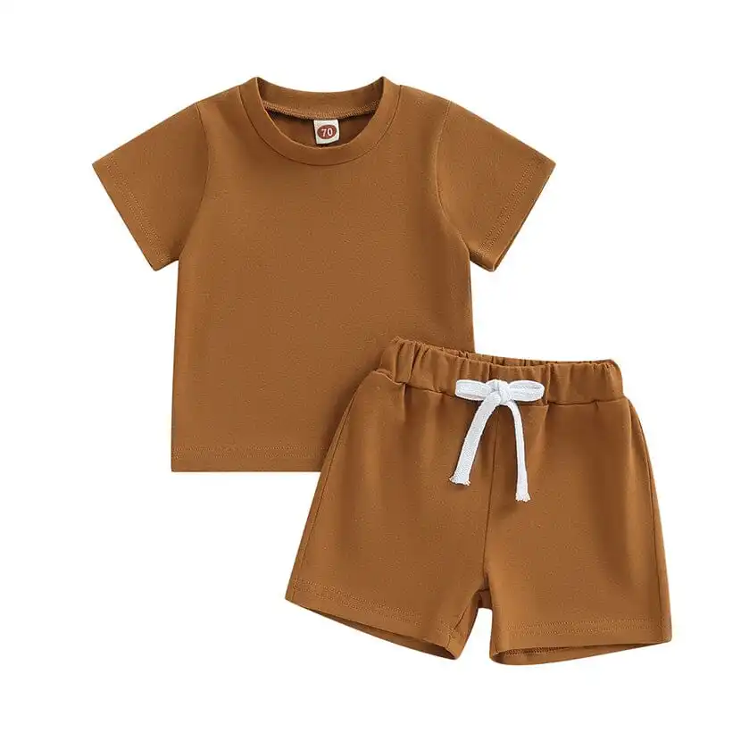 Short Sleeve Solid Baby Set