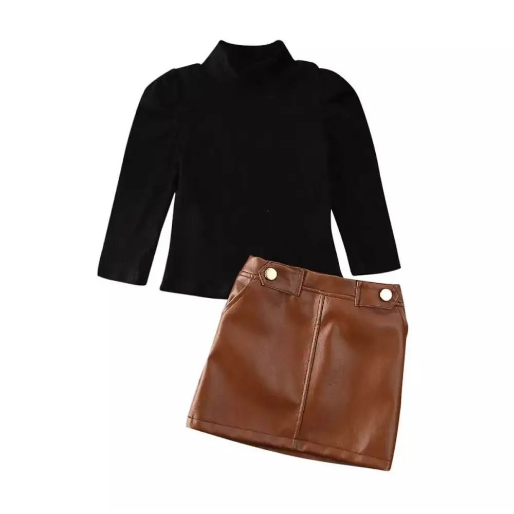 Brown Skirt Toddler Set