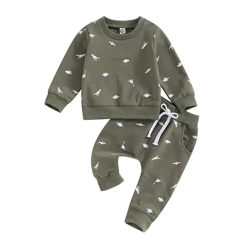 Sage Green Dinosaurs Baby Set