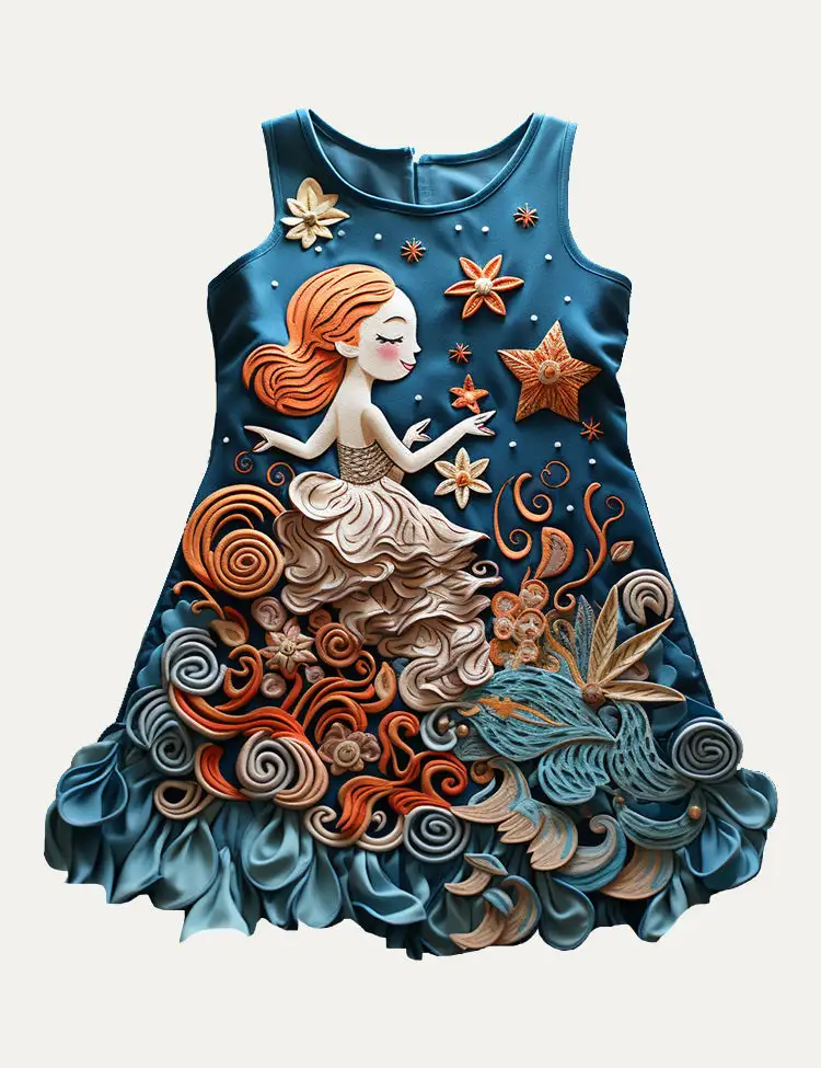 Toddler Kid Little Mermaid Sleeveless Dress