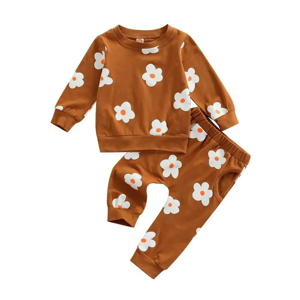 Brown Daisy Toddler Set