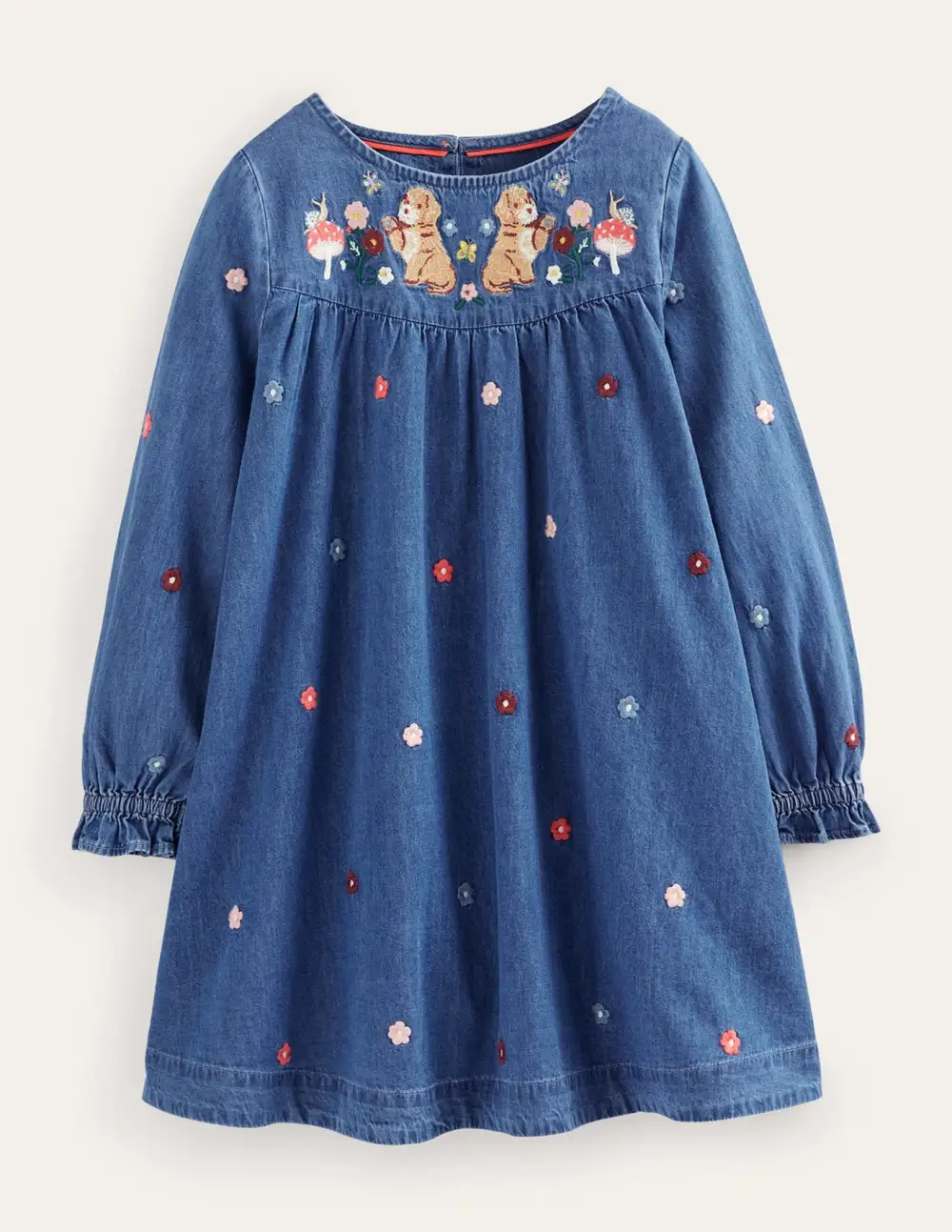 Toddler Kid Girl Logo Woven Embroidered Long Sleeves Dress