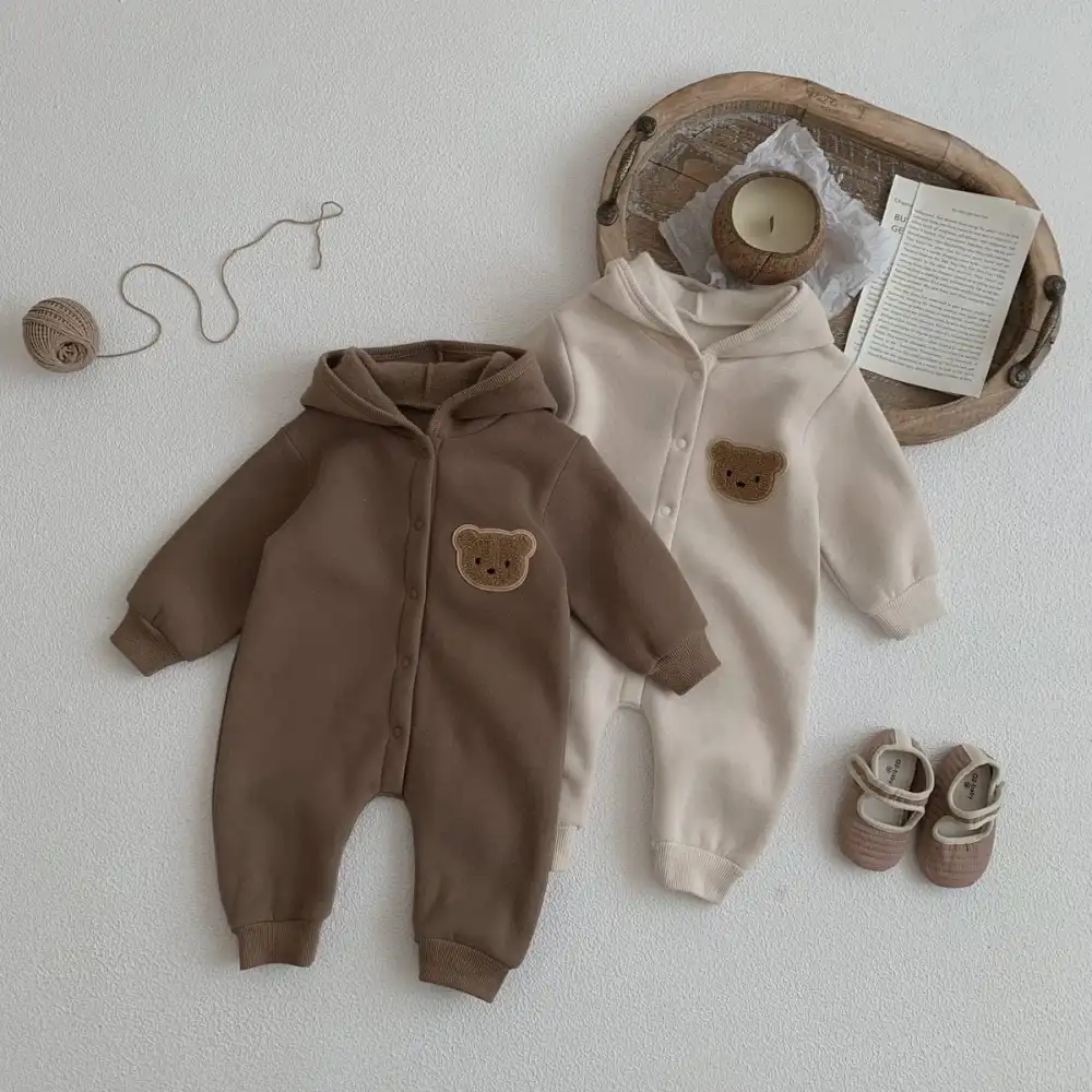 Cozy Baby Hooded Jumpsuit in Soft Fleece
