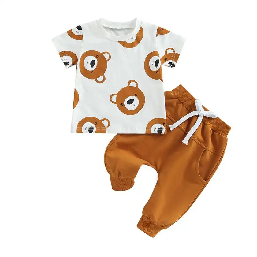 Teddy Bear Solid Pants Baby Set