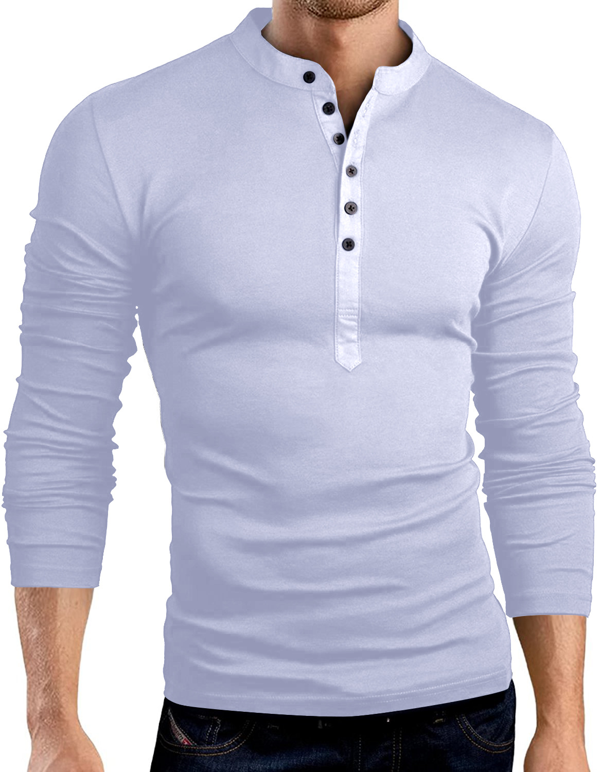 Men's gradient slim-fit long-sleeved shirt