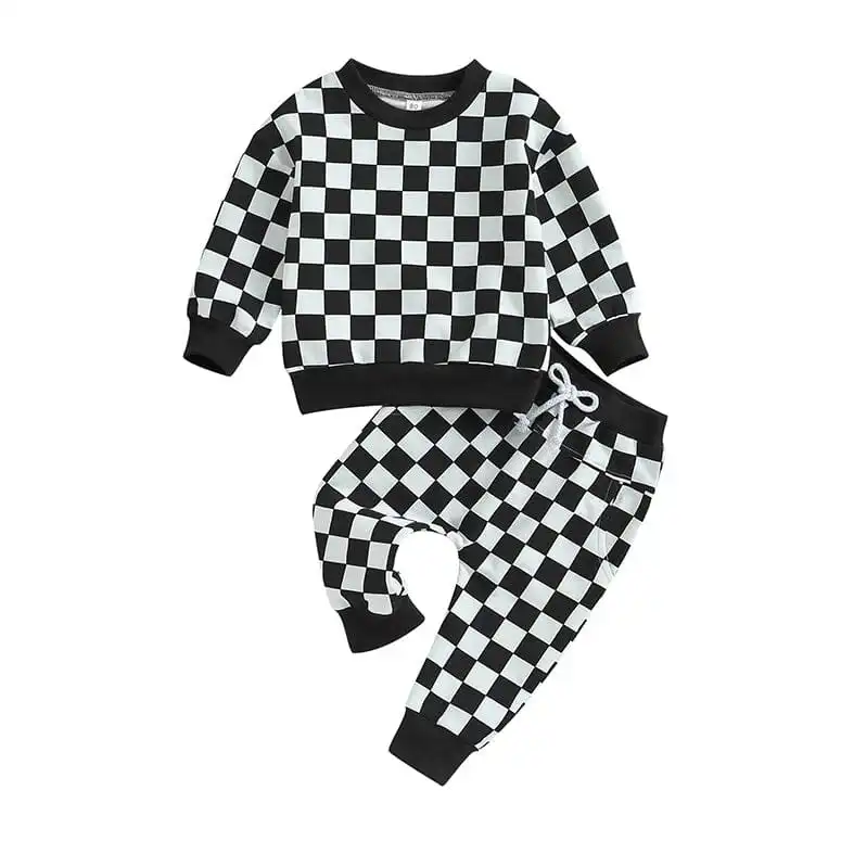Long Sleeve Plaid Toddler Set