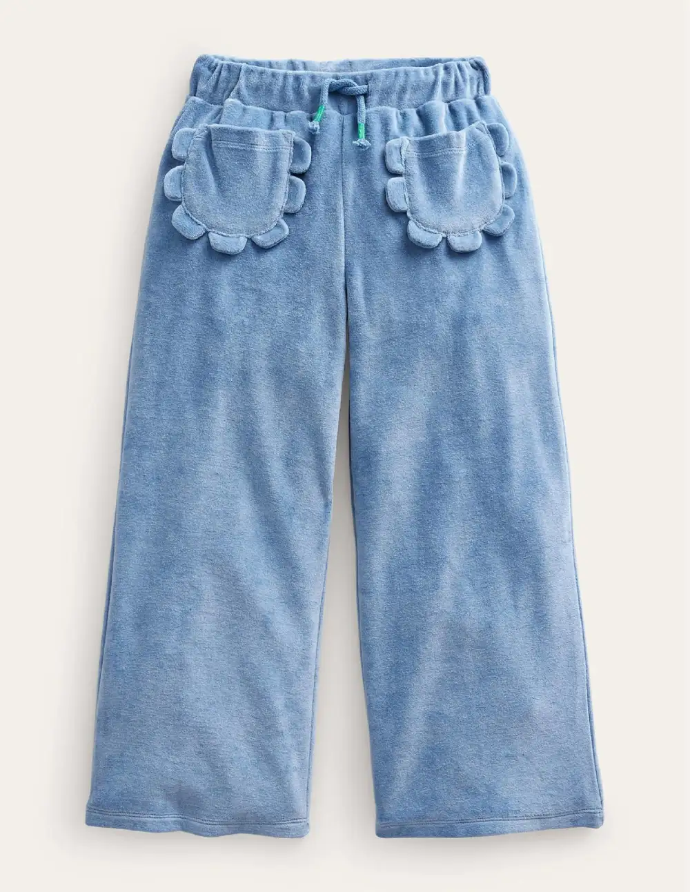 Toddler Kid Solid Color Scalloped Velour Jogger