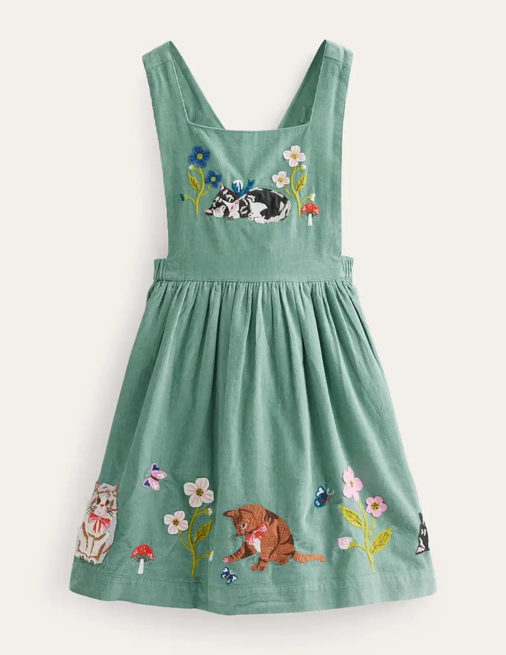 Toddler Kid Girl Cord Applique Sleeveless Pinafore
