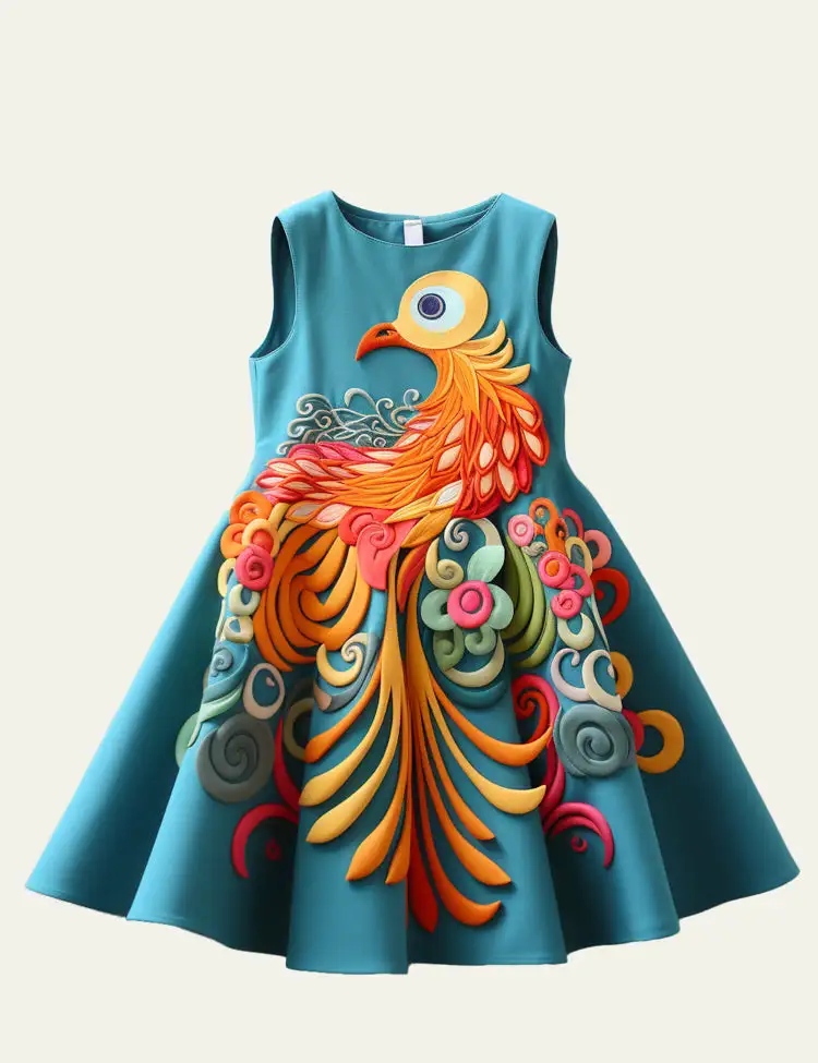 Toddler Kid Girl Phoenix Crew Neck Tank Dress