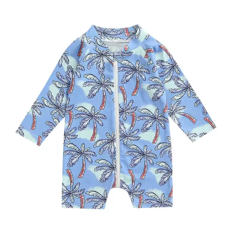 Palm Trees Zipper Swimsuit