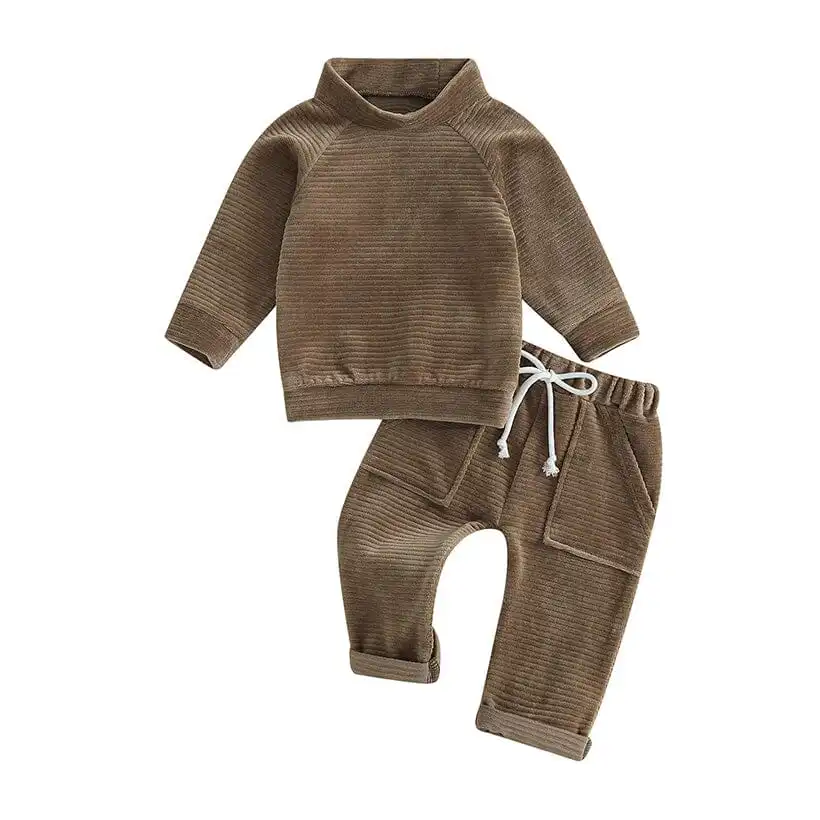 Solid Long Sleeve Plush Toddler Set