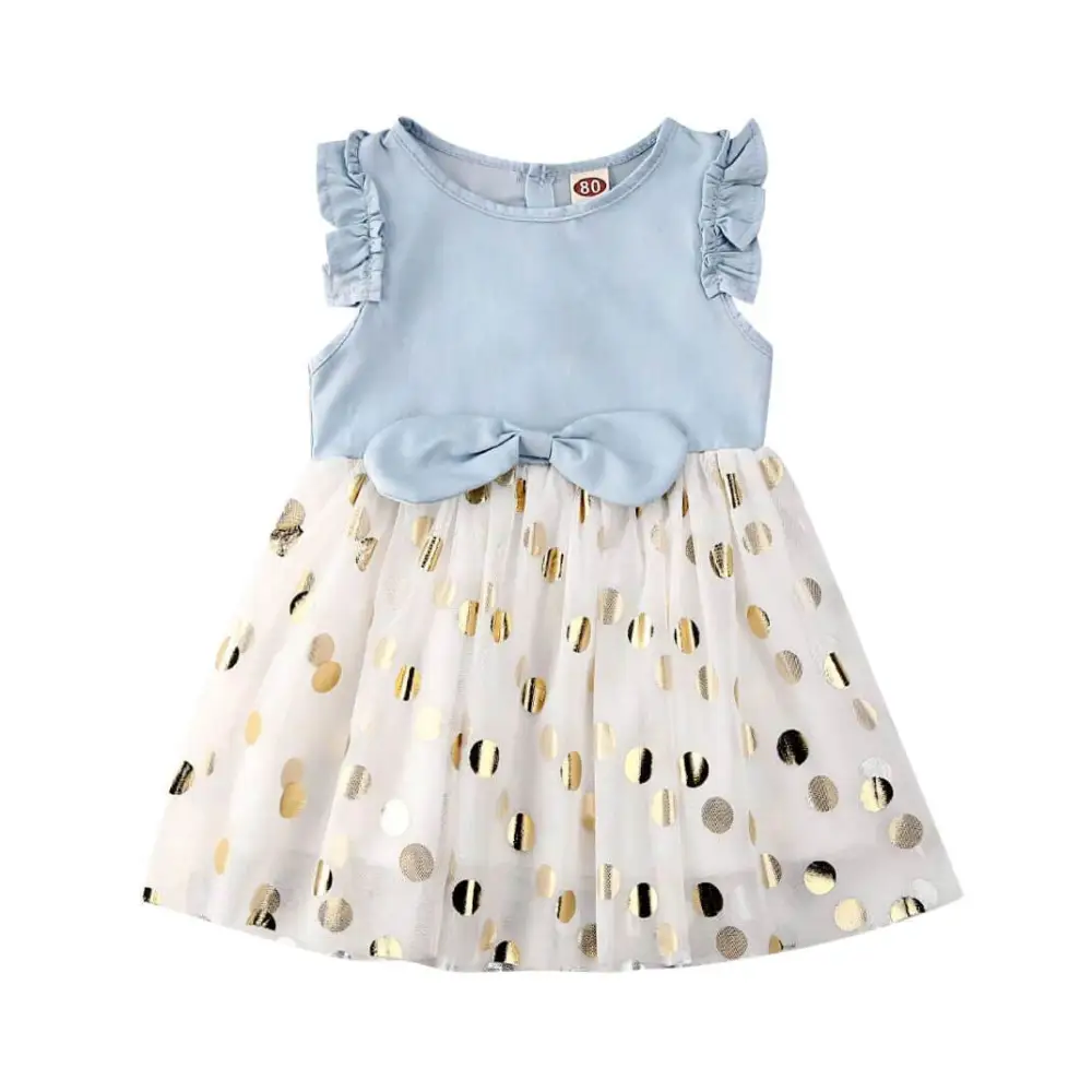 Denim Polka Dot Toddler Dress