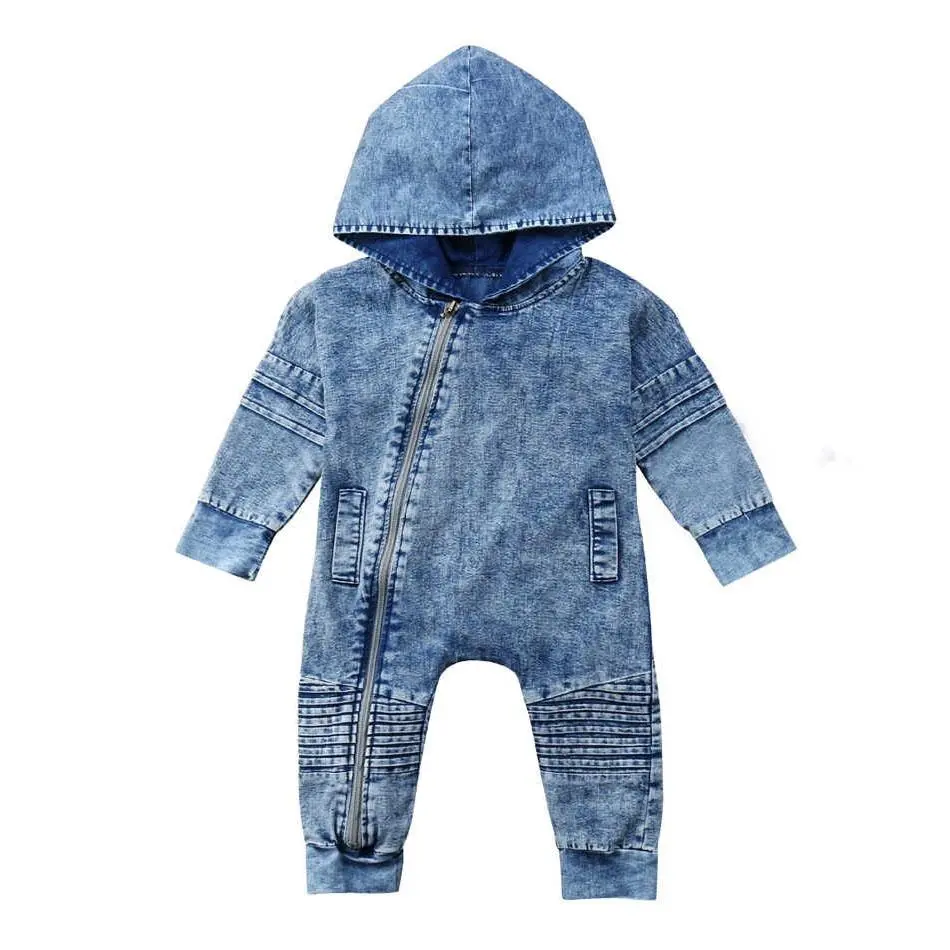 Long Sleeve Denim Baby Jumpsuit