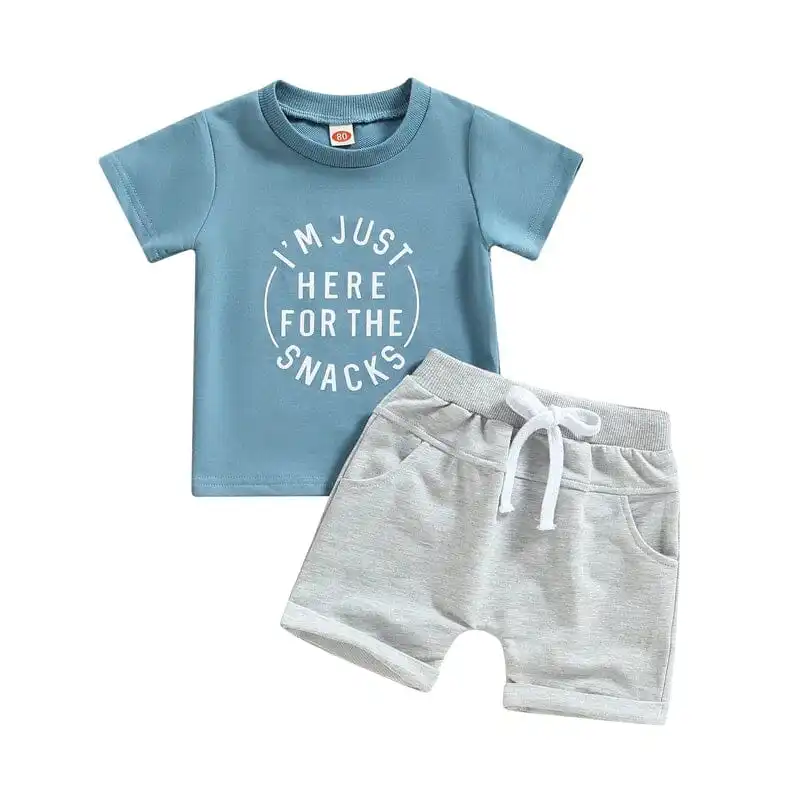 Snacks Solid Shorts Baby Set