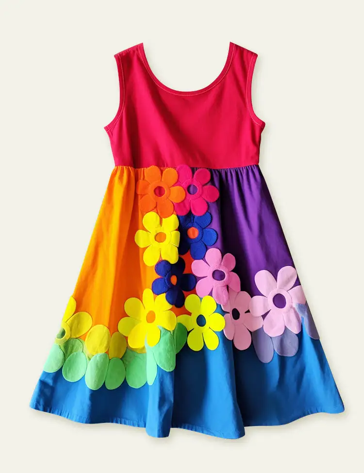 Toddler Girl Floral Appliqué Sleeveless Tank Dress