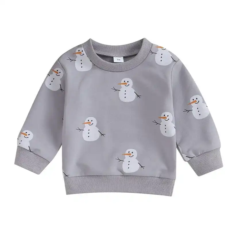 Gray Snowman Baby Sweatshirt