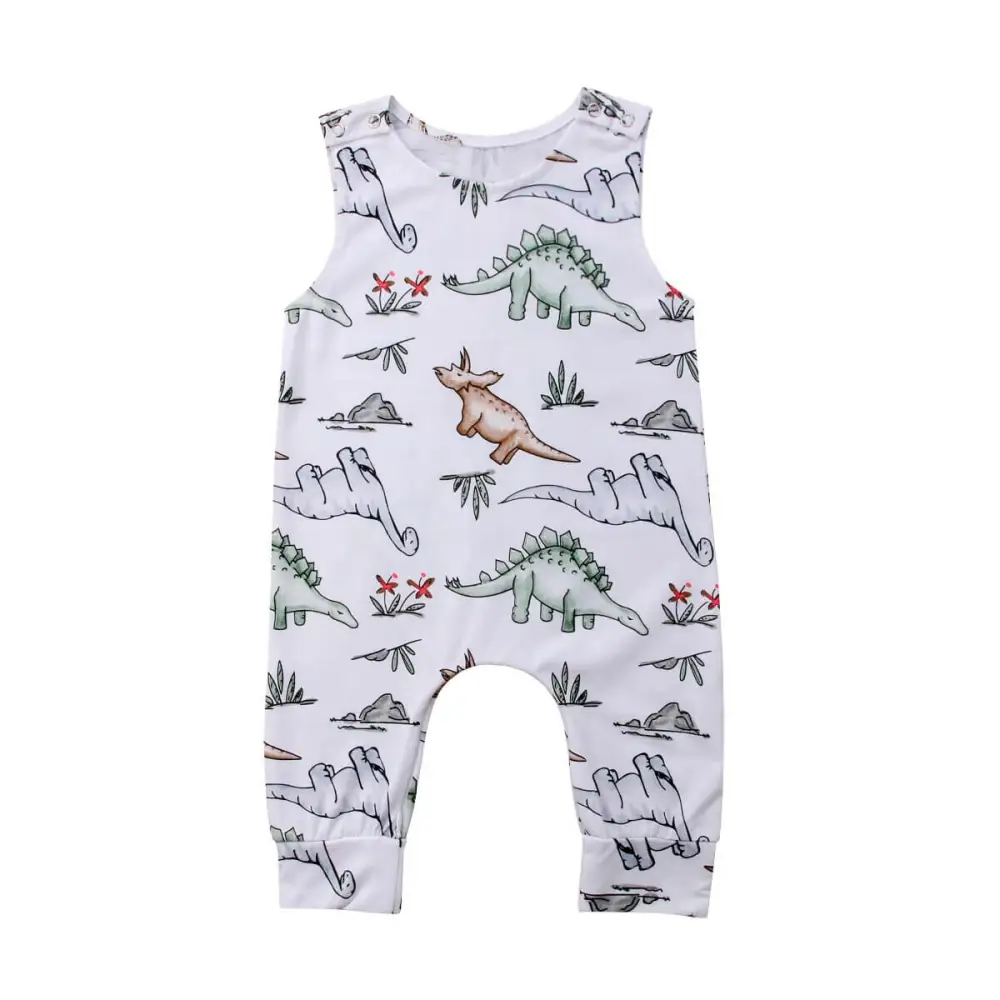 Sleeveless Dino Baby Jumpsuit